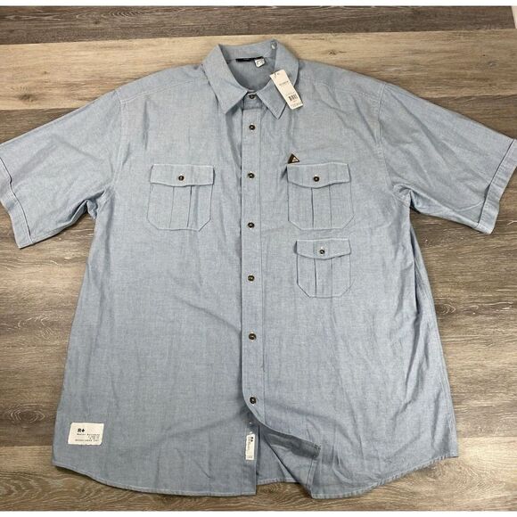 Rocawear Short Sleeve Master Builder Button Front Shirt Size 3XL NWT $76 - Picture 1 of 13